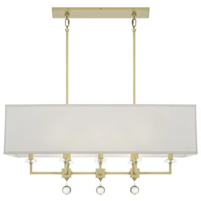Crystorama Paxton 38" Wide Aged Brass Linear Chandelier In Gold