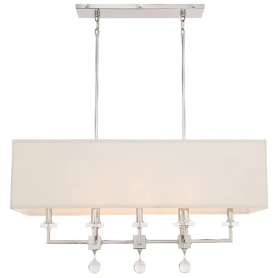 Crystorama Paxton 38"w Polished Nickel Kitchen Island Light Chandelier In Neutral
