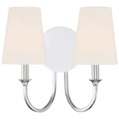 Crystorama Payton 11 3/4" High Polished Chrome 2-light Wall Sconce In Silver