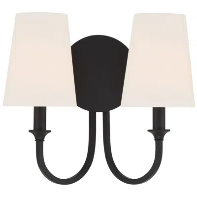 Crystorama Payton 11 3/4"h Black Forged 2-light Wall Sconce