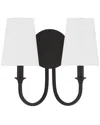 Crystorama Bromley 2 Light Black Forged Wall Mount In Black