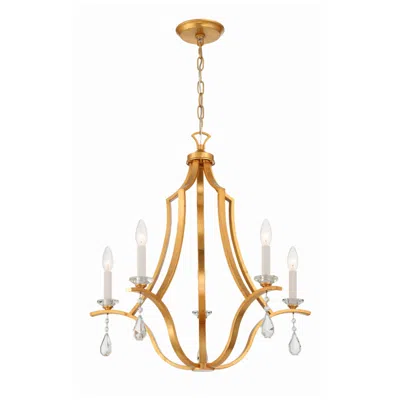 Crystorama Perry 25 1/2"w Antique Gold And Crystal 5-light Chandelier