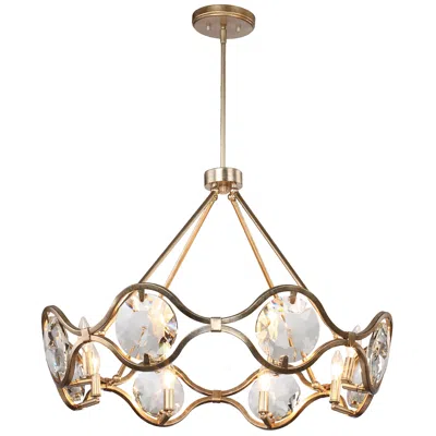 Crystorama Quincy 29 1/2" Wide Distressed Twilight 8-light Chandelier In Gold