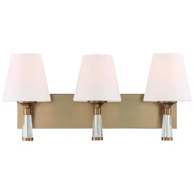 Crystorama Ramsey 23 1/4"w Vibrant Gold 3-light Bath Light In Multi