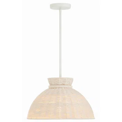 Crystorama Reese 16" Wide Matte White Dome Pendant Light In Neutral