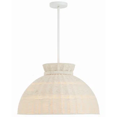 Crystorama Reese 22'' Matte White Pendant In Neutral