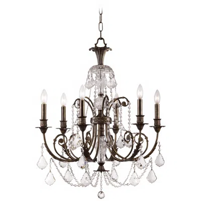 Crystorama Regis English Bronze 26" Wide Chandelier