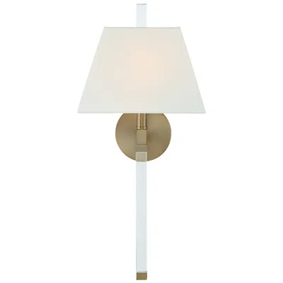 Crystorama Renee 21 3/4" High Aged Brass Wall Sconce In White