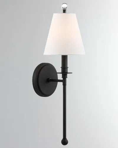 Crystorama Riverdale 1-light Sconce With Shade In Black