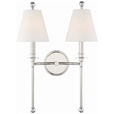 Crystorama Riverdale 14 1/2"h Polished Nickel 2-light Wall Sconce In Silver