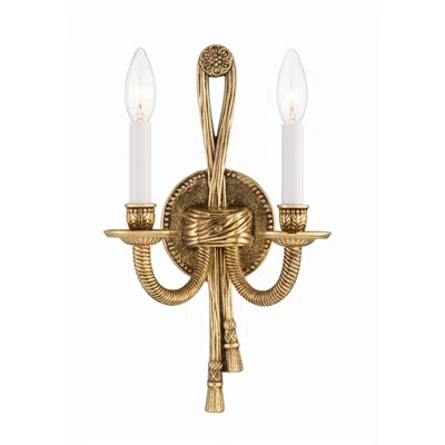 Crystorama Rope/tassel Ada Compliant Two Light Wall Sconce In Gold