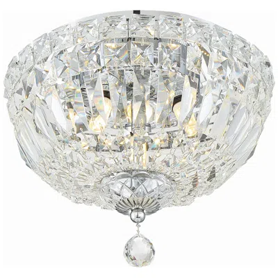 Crystorama Roslyn 10" Wide Chrome Crystal Ceiling Light In Metallic