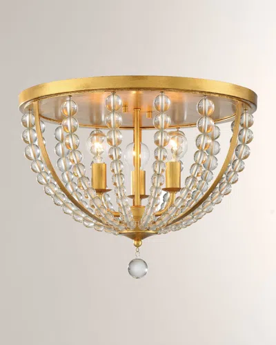 Crystorama Roxy 3-light Antique Gold Ceiling Mount
