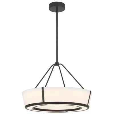 Crystorama Royce 24.25'' Integrated Led Charcoal Bronze Pendant In Multi