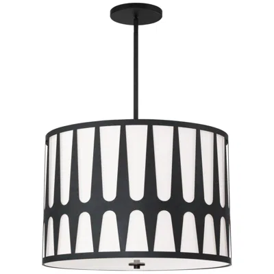 Crystorama Royston 24" Wide Black Drum Pendant Light