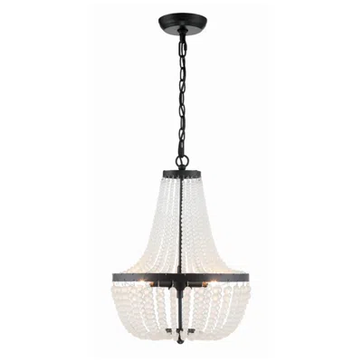 Crystorama Rylee 14" Wide Matte Black 3-light Crystal Chandelier