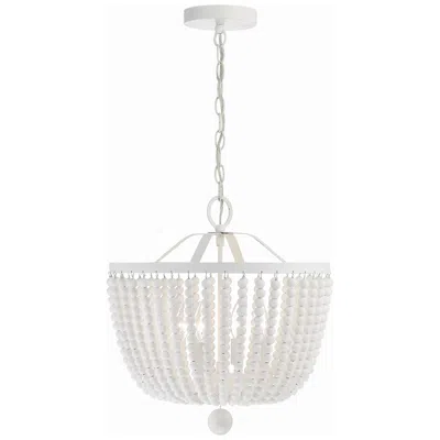 Crystorama Rylee 16 1/2" Wide 4-light Matte White Beaded Chandelier