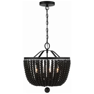 Crystorama Rylee 16 1/2" Wide Matte Black Bowl Chandelier
