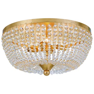 Crystorama Rylee 18" Wide Antique Gold Ceiling Light