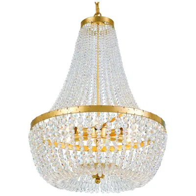 Crystorama Rylee 18" Wide Antique Gold Chandelier