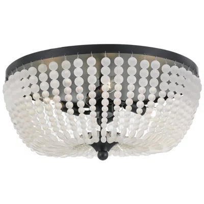 Crystorama Rylee 18" Wide Matte Black Ceiling Light