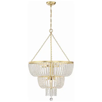 Crystorama Rylee 24 3/4" Wide Antique Gold Chandelier
