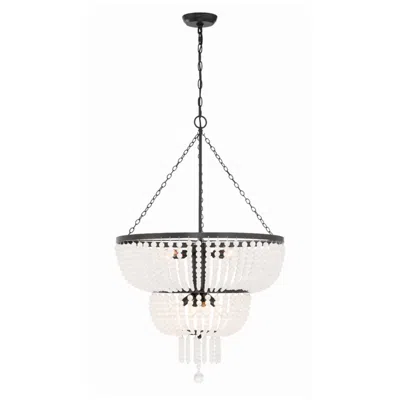 Crystorama Rylee 24 3/4" Wide Matte Black 8-light Waterfall Chandelier