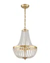 Crystorama Rylee 3 Light Antique Gold Chandelier In Gold