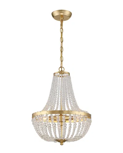 Crystorama Rylee 3 Light Antique Gold Chandelier
