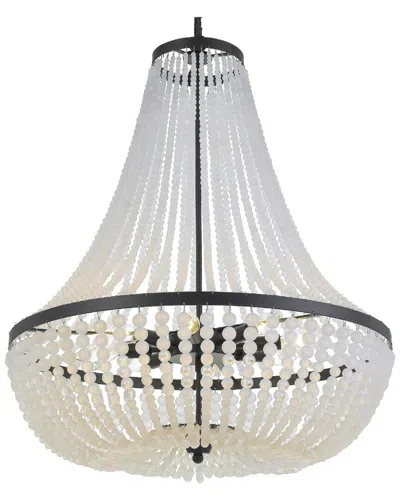 Crystorama Rylee 8-light Matte Black Chandelier In White