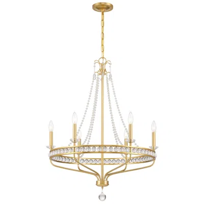 Crystorama Seville 28" Wide Aged Brass 6-light Chandelier In Gold