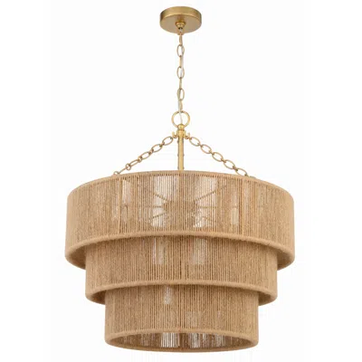 Crystorama Shyla 24" Wide Soft Gold 10-light Drum Chandelier In Brown