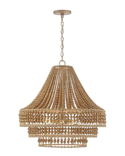 Crystorama Silas 6 Light Burnished Silver Chandelier In Brown