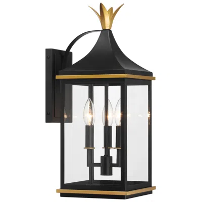 Crystorama Simpson 19 3/4" High Matte Black 3-light Outdoor Wall Light