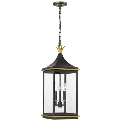 Crystorama Simpson 25"h Matte Black Outdoor Hanging Light