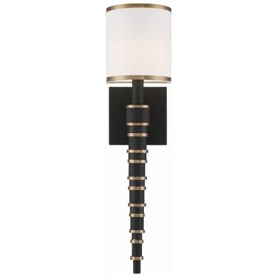 Crystorama Sloane 20"high Vibrant Gold Black Forged Wall Sconce