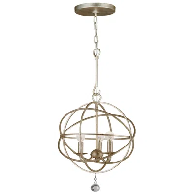 Crystorama Solaris 12" Wide 3-light Modern Orb Pendant Light In Gold