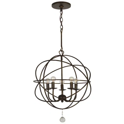Crystorama Solaris 17" Wide English Bronze 5-light Pendant In Brown