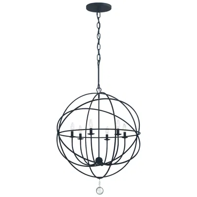 Crystorama Solaris 22 1/2" Wide Black 6-light Chandelier