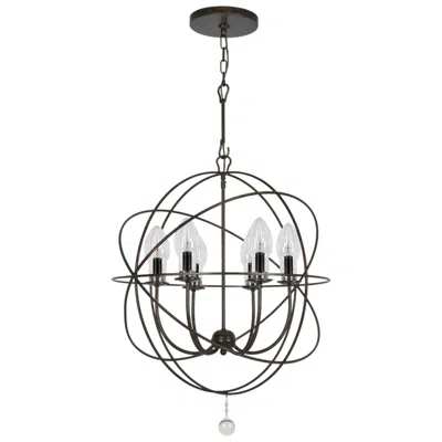 Crystorama Solaris 22.5'' English Bronze Outdoor Chandelier In Black