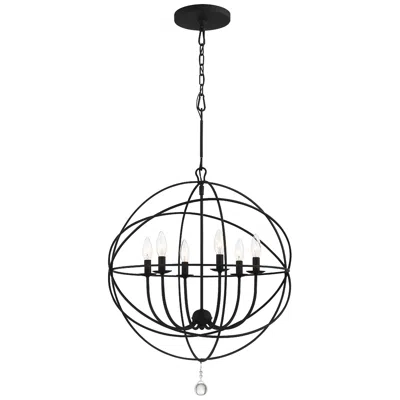 Crystorama Solaris 28 1/2"w Black 6-light Sphere Chandelier