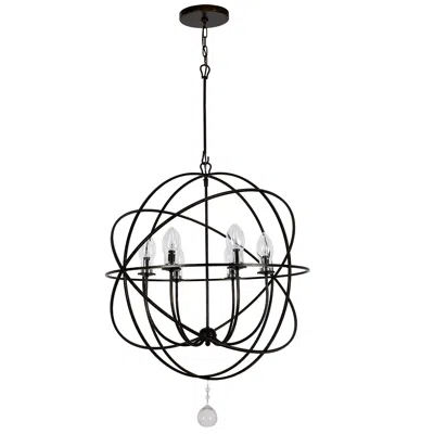 Crystorama Solaris 28.5'' English Bronze Outdoor Chandelier In Black