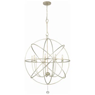 Crystorama Solaris 40" Wide Olde Silver 9-light Chandelier