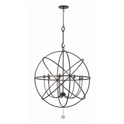 Crystorama Solaris 40"w English Bronze 9-light Chandelier In Black