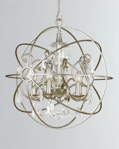 Crystorama Solaris 5-light Crystal Silver Sphere Chandelier In Gold