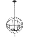 Crystorama Solaris 6-light Black Chandelier In Black