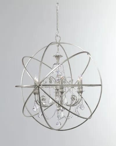 Crystorama Solaris 6-light Crystal Sphere Chandelier In Gray