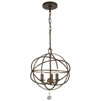Crystorama Solaris English Bronze 12" Wide Pendant Light In Black