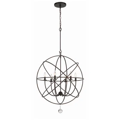 Crystorama Solaris English Bronze 28" Wide Pendant Light In Black