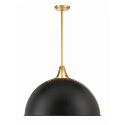 Crystorama Soto 23 1/2" Gold And Matte Black Modern Dome Pendant
